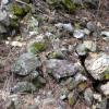 A very interesting pile of uncrushed quartz at the Golden & Eveleth Mine. There are many of these piles in the vicinity of the mine.